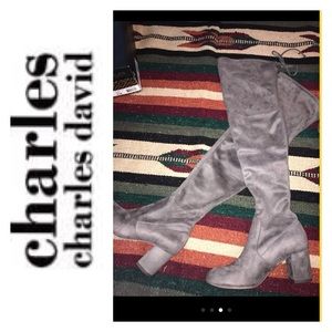 Slate over the knee boots